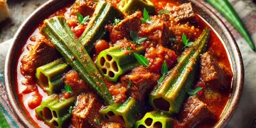 خورشت بامیه با گوشت